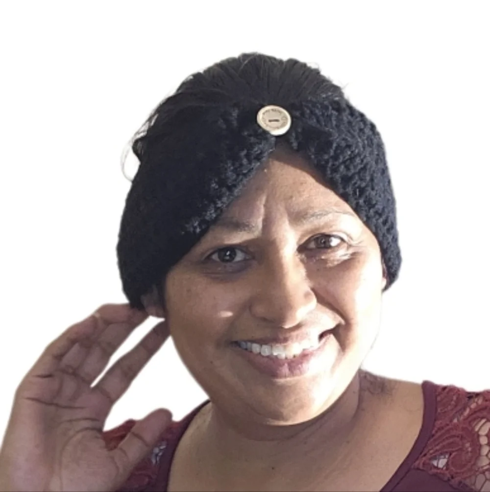 Hand Crafted 3 in 1 Hair accessory Black Crochet ear warmer Handmade headband